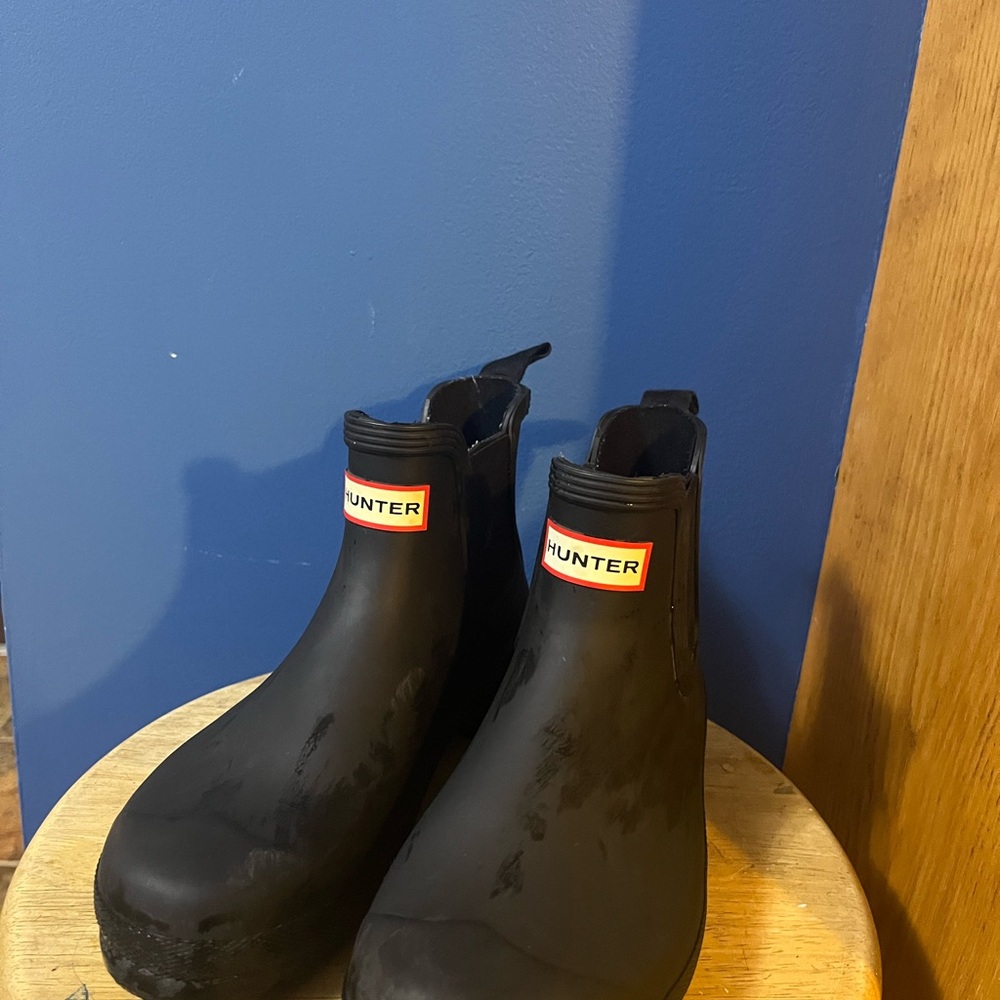 Hunter Black Ankle Rain Boots